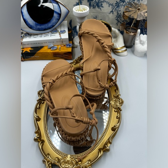 🆕 AJE 🧿 NWOT Tryphena Platform Twist Sandal, Beige - SIZE 37 - Picture 8 of 16